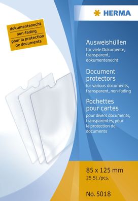 Herma 5018 5018 Ausweishüllen - 85x125 mm , geprägt, dokumentenecht