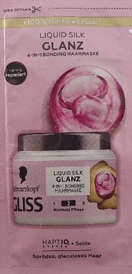 Schwarzkopf Gliss Liquid Silk Glanz 4in1 Bonding Haarmaske 10ml Reisegröße