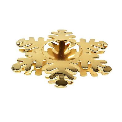 papstar Kerzenhalter Snowflake Edelstahl 11cm gold