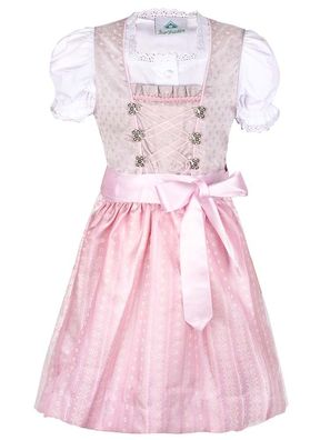 Kinderdirndl mit Bluse 43114 rosa Isar-Trachten