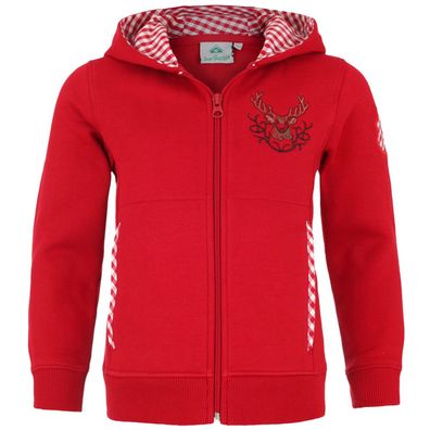 Kinderjacke mit Kapuze 57301 rot Isar-Trachten