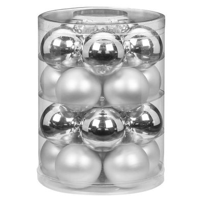 Weihnachtskugeln 20 Stk 6cm Frosty Silver