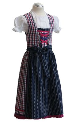 Kinderdirndl Ella dunkelblau beere Set 3-tlg Isar-Trachten