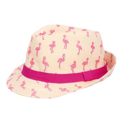 Strohhut Flamingo