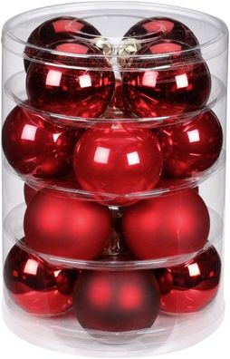 Weihnachtskugeln 16 Stk 7.5cm Ruby Red