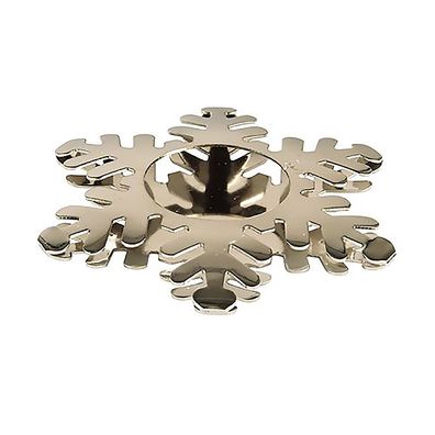 papstar Kerzenhalter Snowflake Edelstahl 11cm silber