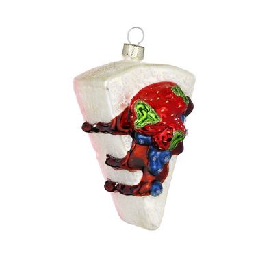 Christbaumschmuck Fruchttorte Glas 7,5 cm Bunt