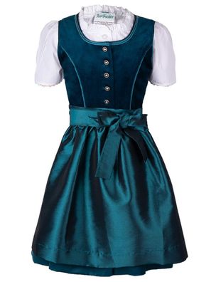 Kinderdirndl Winnie mit Bluse petrol Isar-Trachten