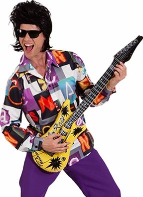 80er Jahre Hemd bunt Retro tailliert