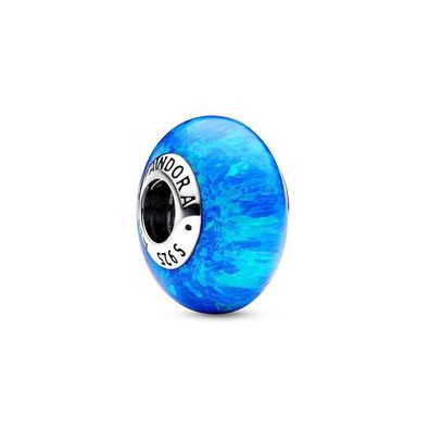 Bead - Sterlingsilber - Tiefblaues Glas Charm