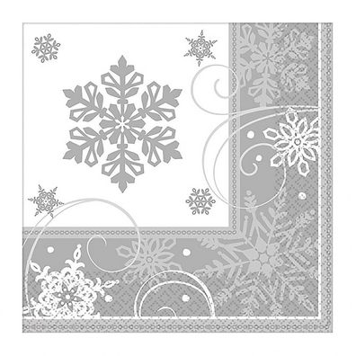 Amscan Servietten Sparkling Snowflake 16 Stk