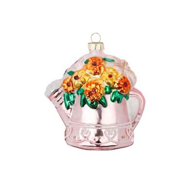 Christbaumschmuck Blumenstrauß Glas 8 cm Bunt