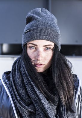 Urban Classics Beanie Basic Flap Beanie Charcoal