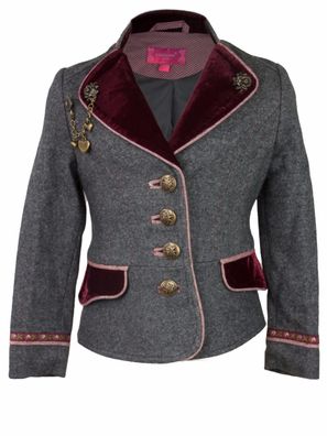 Krüger Blazer anthrazit grau bordeaux