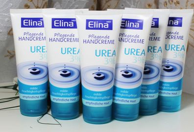 6x75ml Elina Med Sensitive pflegende Handcreme mit 3% Urea Feuchtigkeitspflege