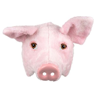 Halbmaske Schwein Plüsch