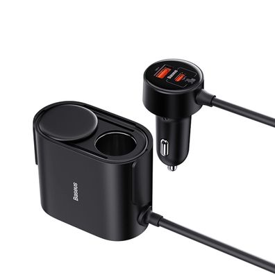 Baseus High Efficiency Pro 2x Zigarettenanzünder-Adapter mit USB-A USB-C 30W Ladeg