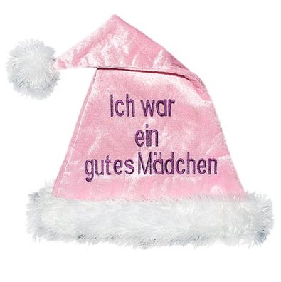 Nikolausmütze rosa mit Spruch Mädchen