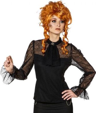 Steampunk Spitzenbluse schwarz