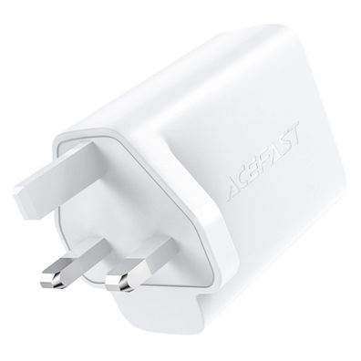 GaN-Ladegerät (UK-Stecker) 2x USB Typ C 50 W, Power Delivery, PPS, Q3 3.0, AFC, FCP