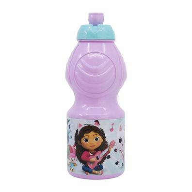 Pinke Trinkflasche 400 ml für Kinder mit einer Zeichentrickfigur - Sportflasche