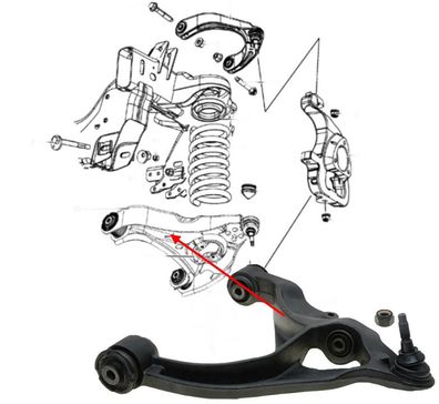 Querlenker vorne unten rechts RAM 1500 4WD Bj:06-24 (Gen.3 & Gen.4) / 2WD Bj:13-24