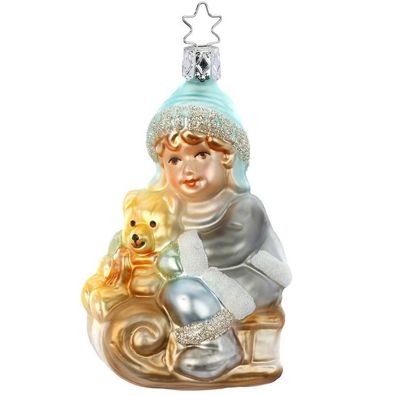 Christbaumschmuck Teddys Schlittenfahrt 11cm