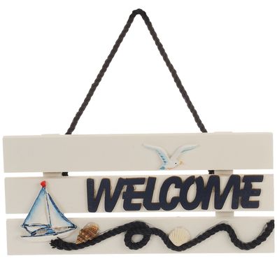 Welcome Schild aus Holz 24x2x11cm