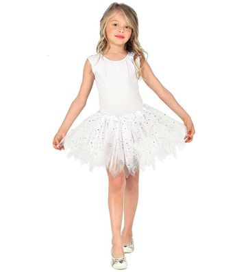 Glitzer Tutu Weiß Kinder