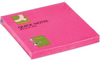 Q-Connect® KF10516 Haftnotizen Brilliant - 76 x 76 mm, pink