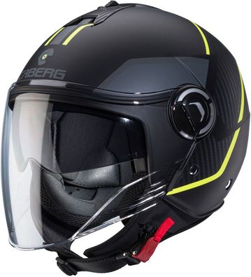 Caberg Motorrad Jethelm Riviera V4 X Geo Matt-Schwarz/Anthrazit-Fluo-Gelb