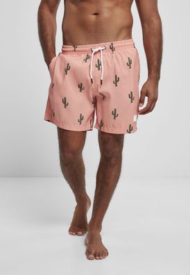 Urban Classics Badehose Pattern Swim Shorts Cactus Aop