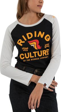 Riding Culture by Rokker Damen Shirt Ride More L/S Lady White/Black