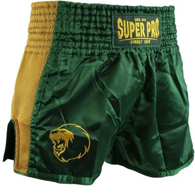 Super Pro Combat Gear Thai- und Kickboxing Short Brave Grün/Gold