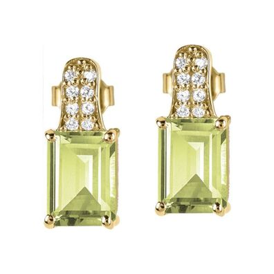 Jacques Lemans - Ohrstecker Sterlingsilber vergoldet mit Peridot - SE-O114G