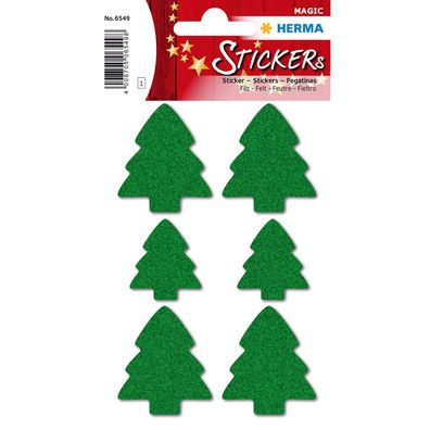 HERMA 6549 Weihnachts-Sticker DECOR Filz "Weihnachtsbaum" grü?n