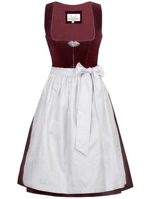 Dirndl Natalie 58cm Länge weinrot silber