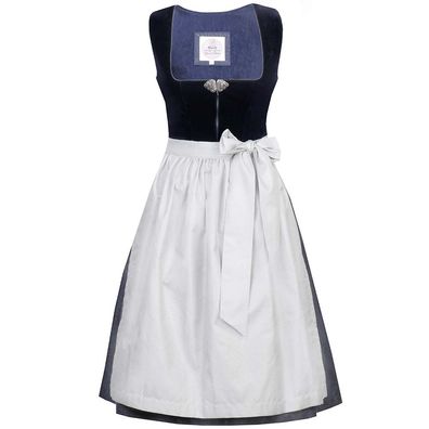 Dirndl Heidi 65er Länge ocean blue/silber