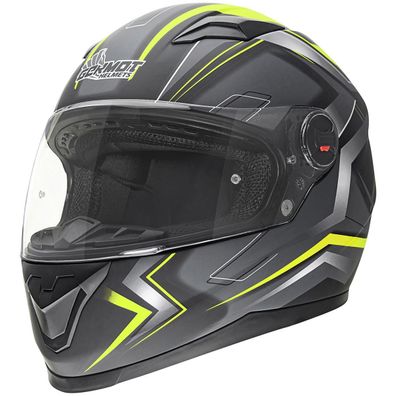 Germot Motorrad Helm GM 320 Integralhelm matt Black/Yellow