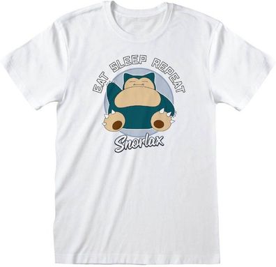 Pokémon Pokemon - Snorlax Eat Sleep Repeat T-Shirt White