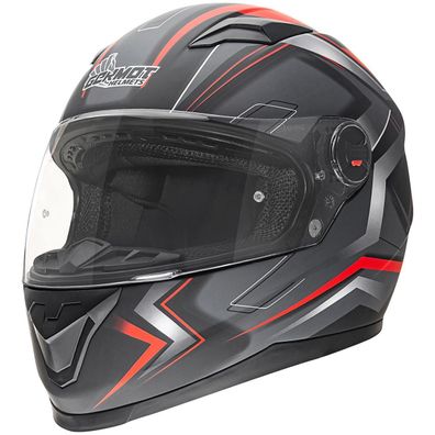 Germot Motorrad Helm GM 320 Integralhelm matt Black/Red