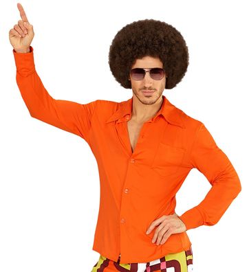 Herrenhemd Groovy 70s orange - Größe: S/M