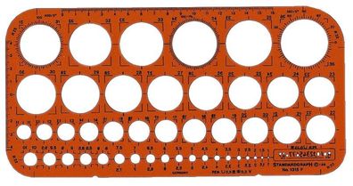 Standardgraph 1315F Kreisschablone Ø 1-36 mm (45 Kreise)