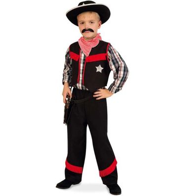 Kinderkostüm Cowboy schwarz rot