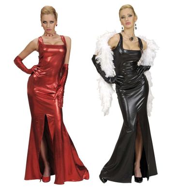 Gran Gala Kleid schwarz rot mit Handschuhen