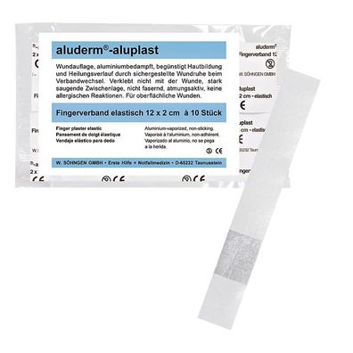 Söhngen 1009163 aluderm®-aluplast Fingerverband - elastisch, 12 x 2 cm, 10 Stück