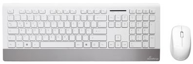 MediaRange MROS106 Funk-Tastatur- und Maus-Set Highline, QWERTZ weiß/silber