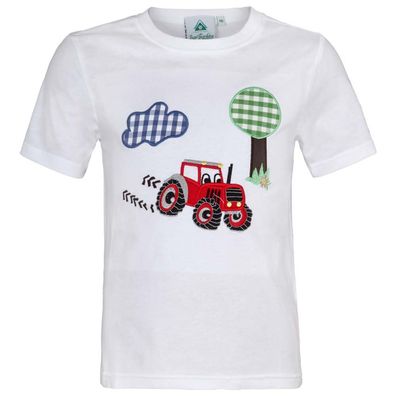 Kinder T-Shirt Traktor weiß Isar-Trachten