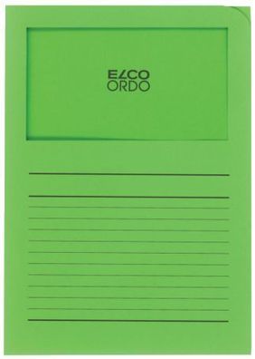 Elco 7369562 Sichtmappen Ordo classico - grün, 120g, 10 Stück, Sichtfenster und