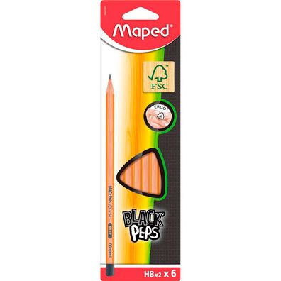 maped 850031FC BLACK'PEPS Bleistifte HB naturbelassen 6 St